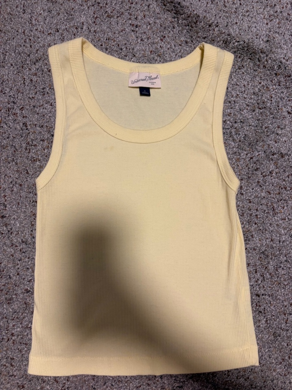 Universal Thread Pale Yellow Ribbed Tank Top